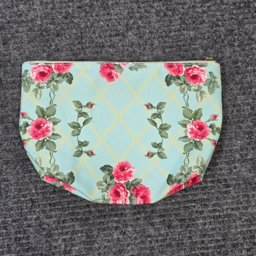 Estee Lauder Laduree Paris Trellis Cosmetic Bag Women's Green Blue Floral Rose